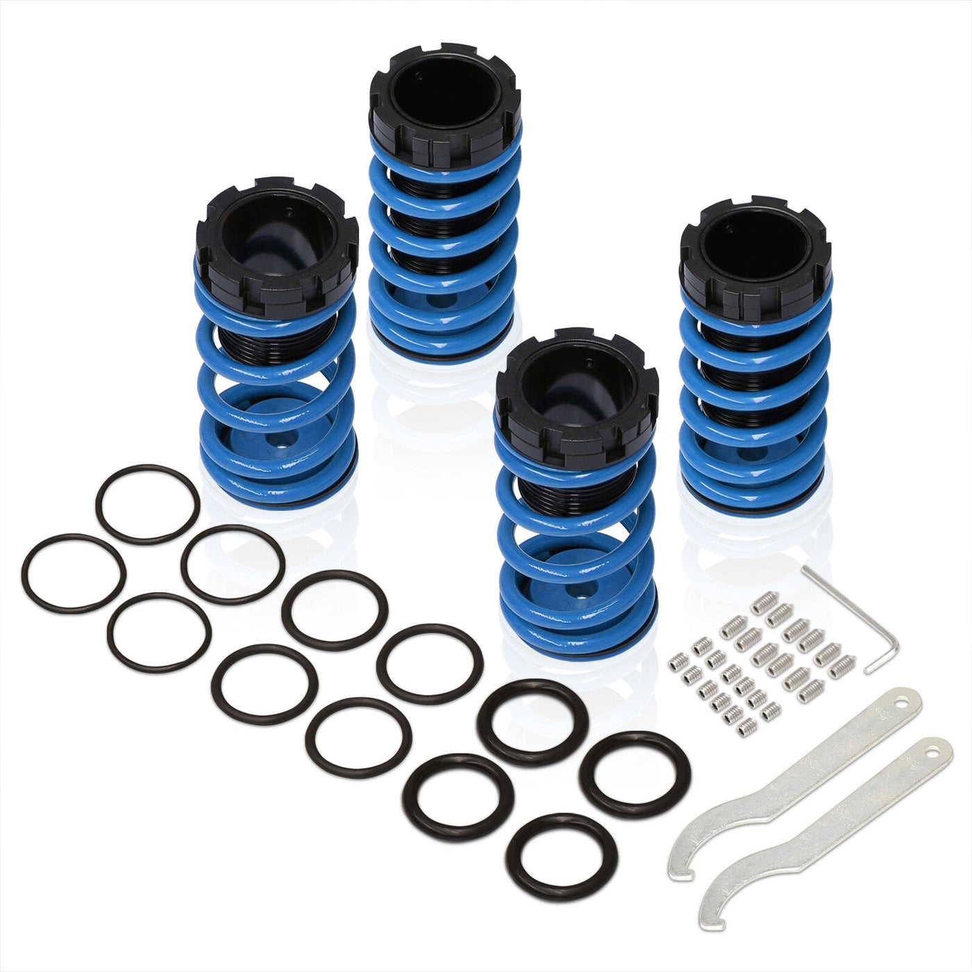 Mitsubishi Eclipse 1989-1999 / Nissan Sentra 1991-1999 / Toyota Corolla 1993-1997 Coilover Sleeves Kit Blue (Black Sleeves)