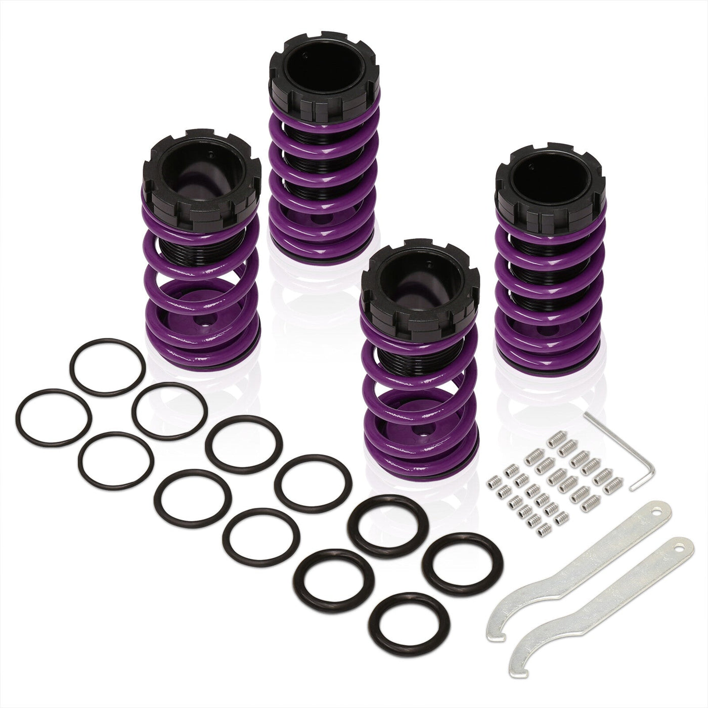 Mitsubishi Eclipse 1989-1999 / Nissan Sentra 1991-1999 / Toyota Corolla 1993-1997 Coilover Sleeves Kit Purple (Black Sleeves)