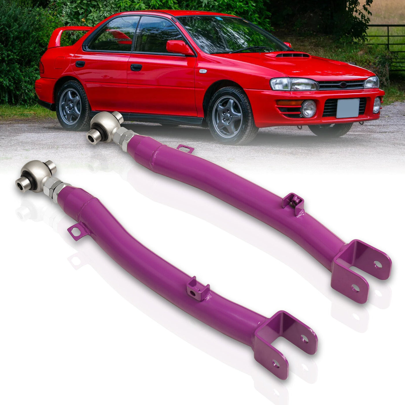 Subaru Impreza WRX STI 2002-2007 Rear Lower Adjustable Trailing Control Arms Purple