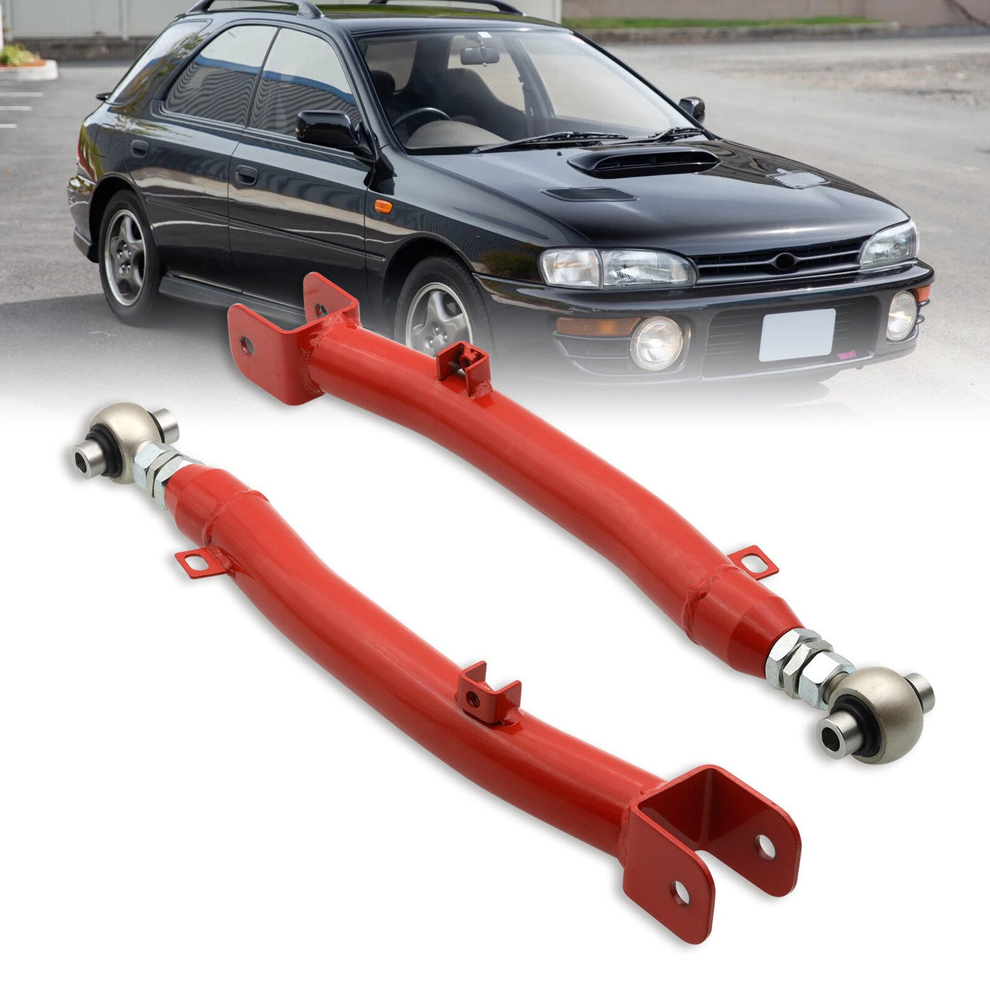 Subaru Impreza WRX STI 2002-2007 Rear Lower Adjustable Trailing Control Arms Red