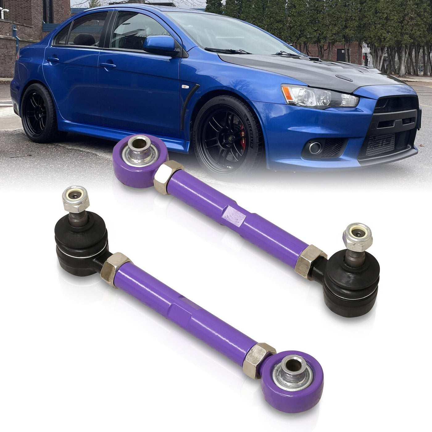 Mitsubishi Lancer EVO X 2008-2015 Rear Lower Adjustable Toe Control Arms Purple