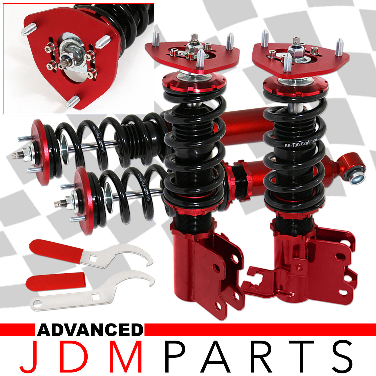 Nissan 240SX S14 1995-1998 Full Adjustable Coilover Dampers Red