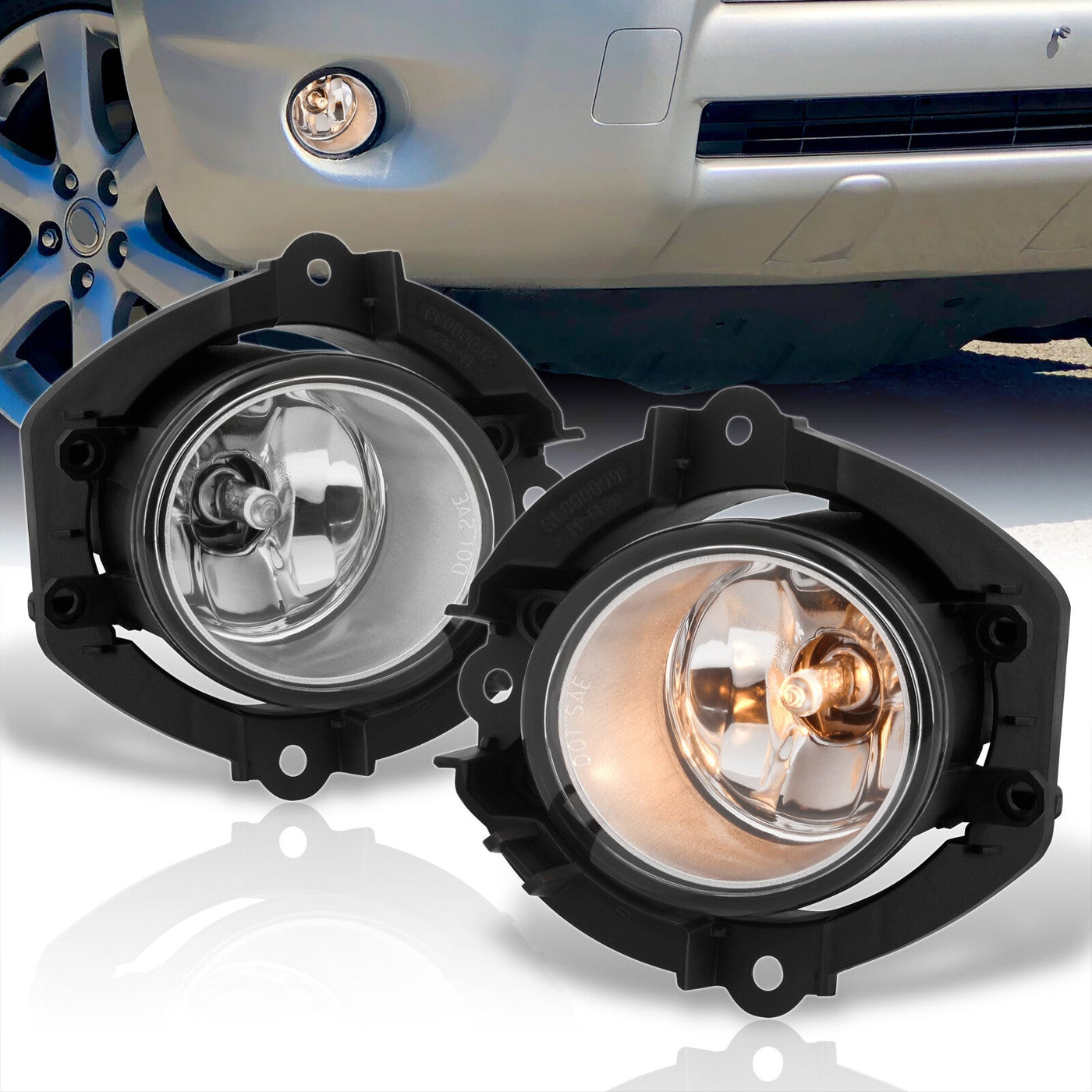 Toyota RAV4 2006-2008 Front Fog Lights Clear Len (Includes Switch & Wiring Harness)