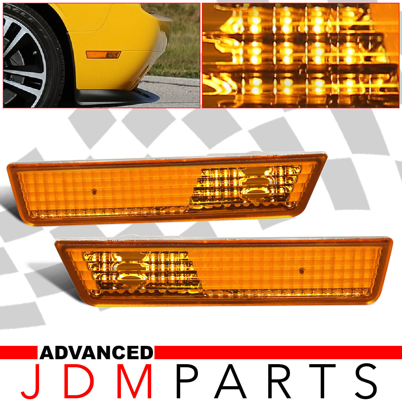 Dodge Challenger 2008-2014 Front Side Marker Lights Amber Len