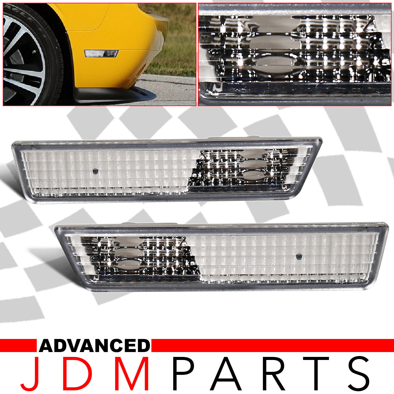 Dodge Challenger 2008-2014 Front Side Marker Lights Clear Len