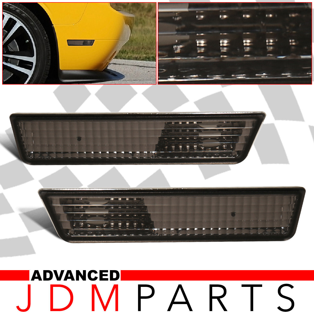 Dodge Challenger 2008-2014 Front Side Marker Lights Smoke Len - Parts Agent