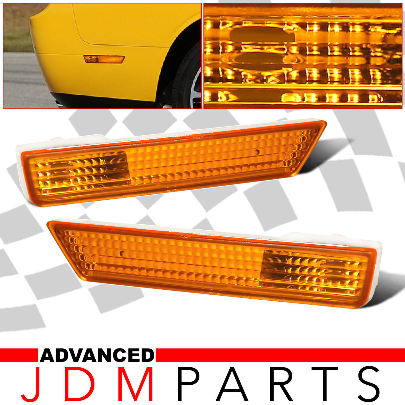 Dodge Challenger 2008-2014 / Charger 2011-2014 Rear Side Marker Lights Amber Len