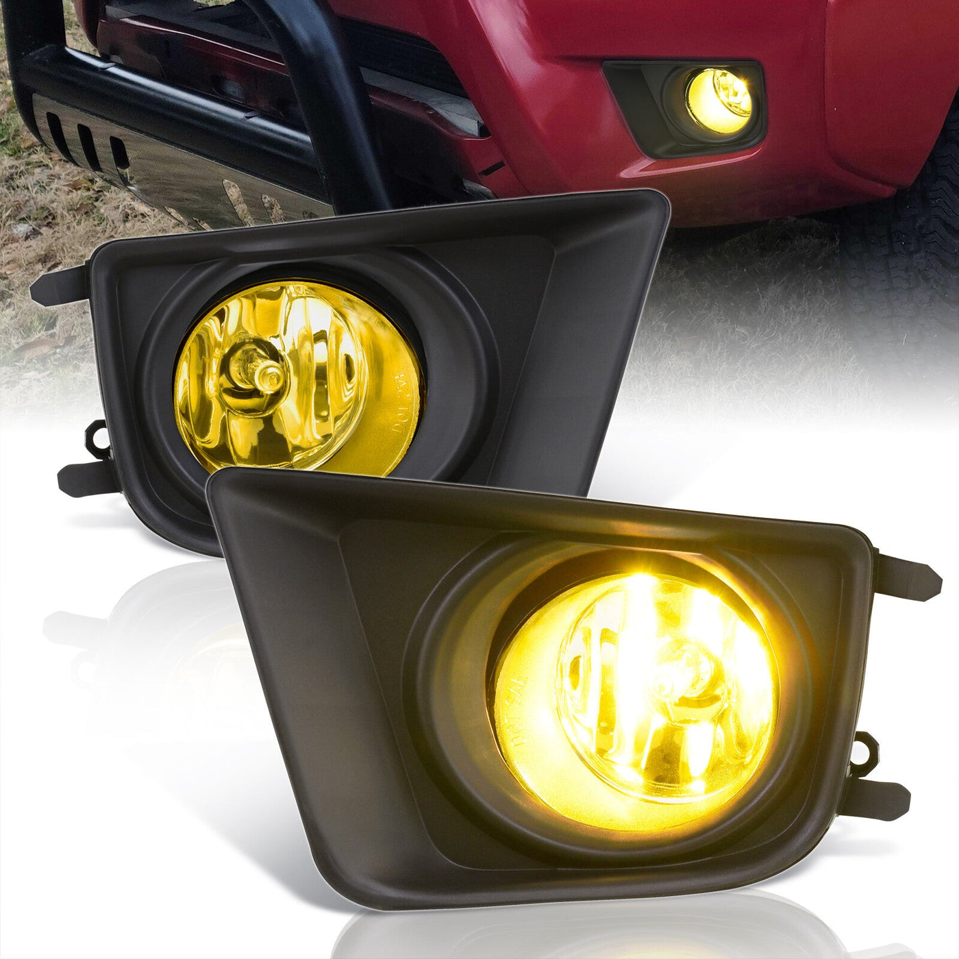 Toyota Tacoma 2012-2015 Front Fog Lights Yellow Len (Includes Switch & Wiring Harness)