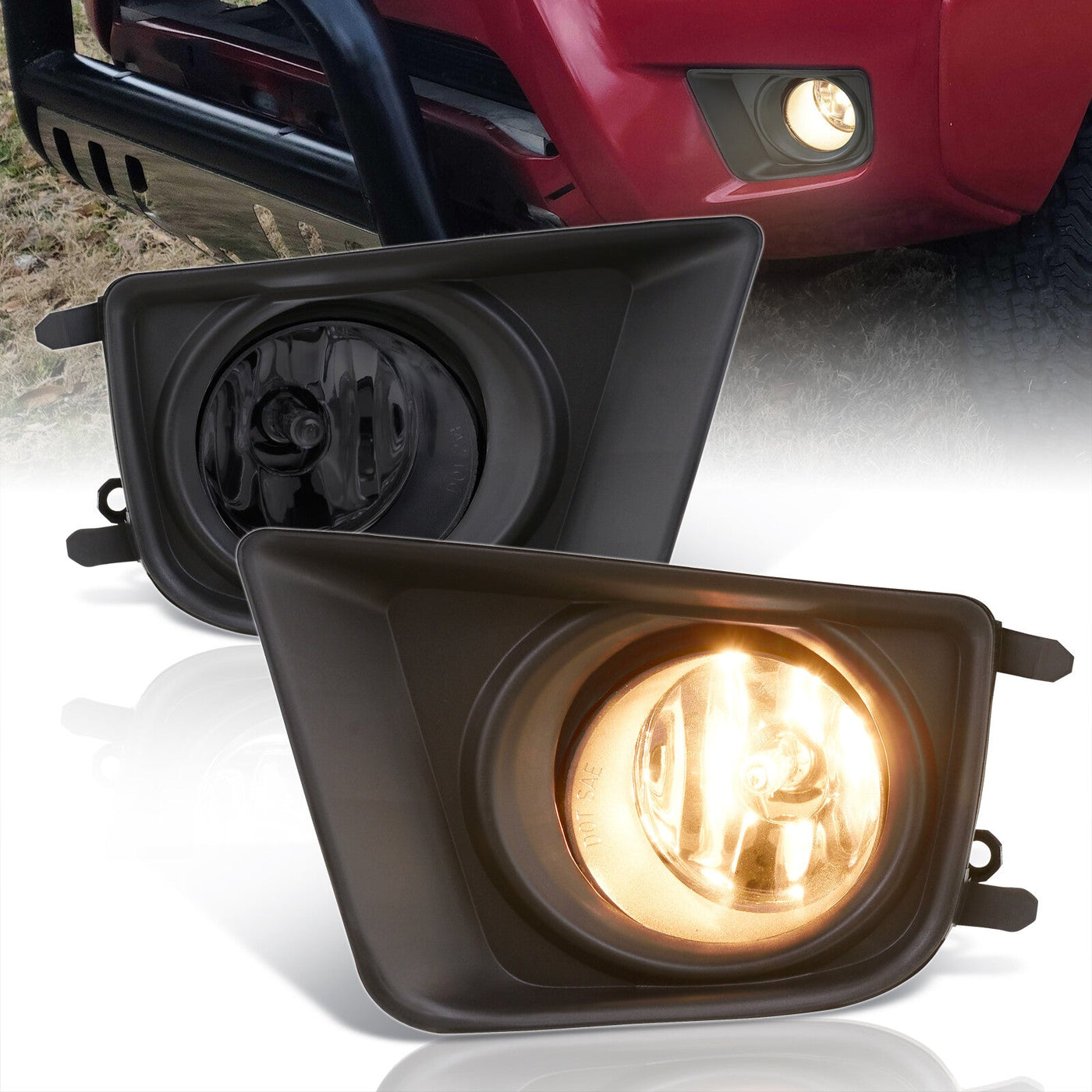 Toyota Tacoma 2012-2015 Front Fog Lights Smoked Len (Includes Switch & Wiring Harness)