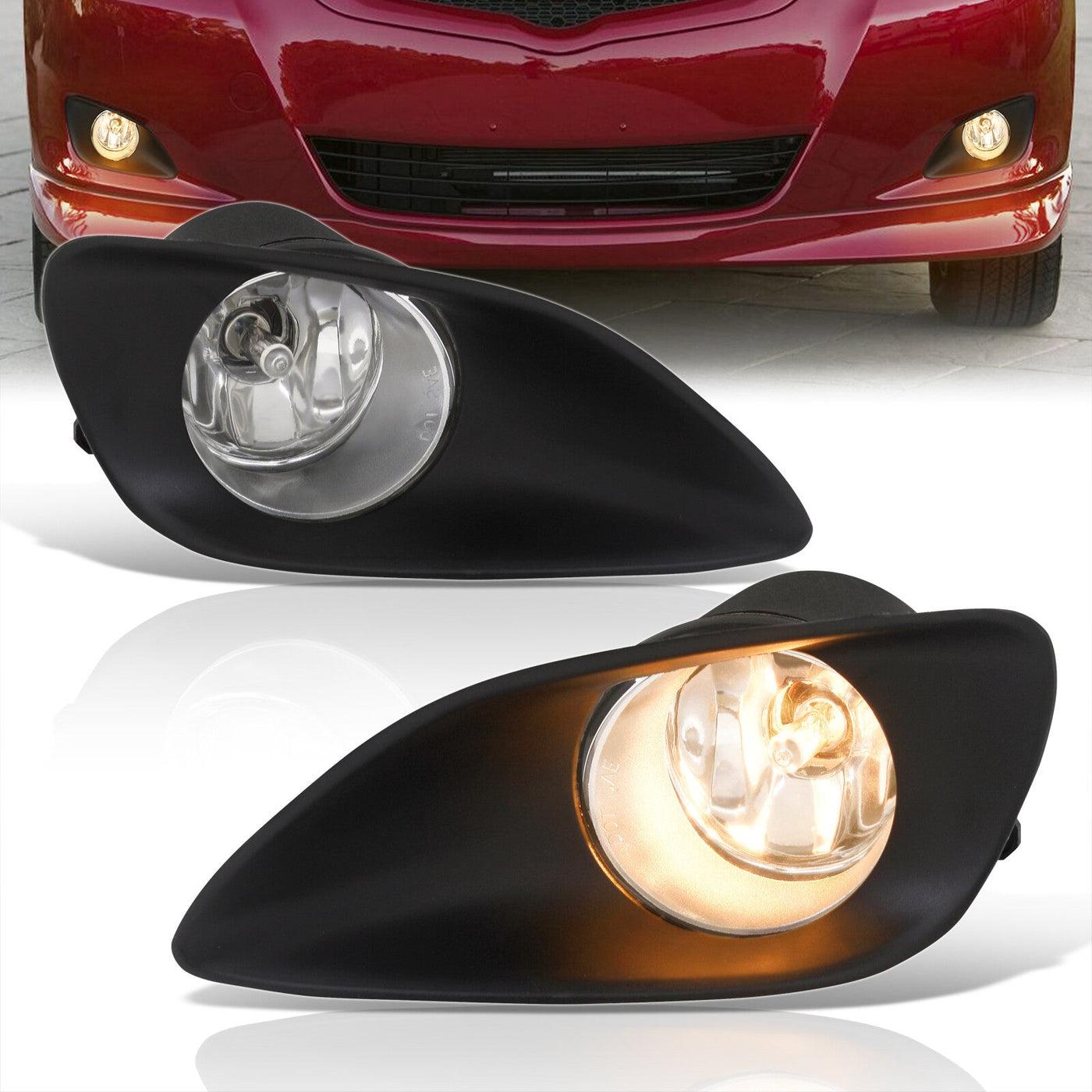 Toyota Yaris Sedan 2006-2008 Front Fog Lights Clear Len (Includes Switch & Wiring Harness)