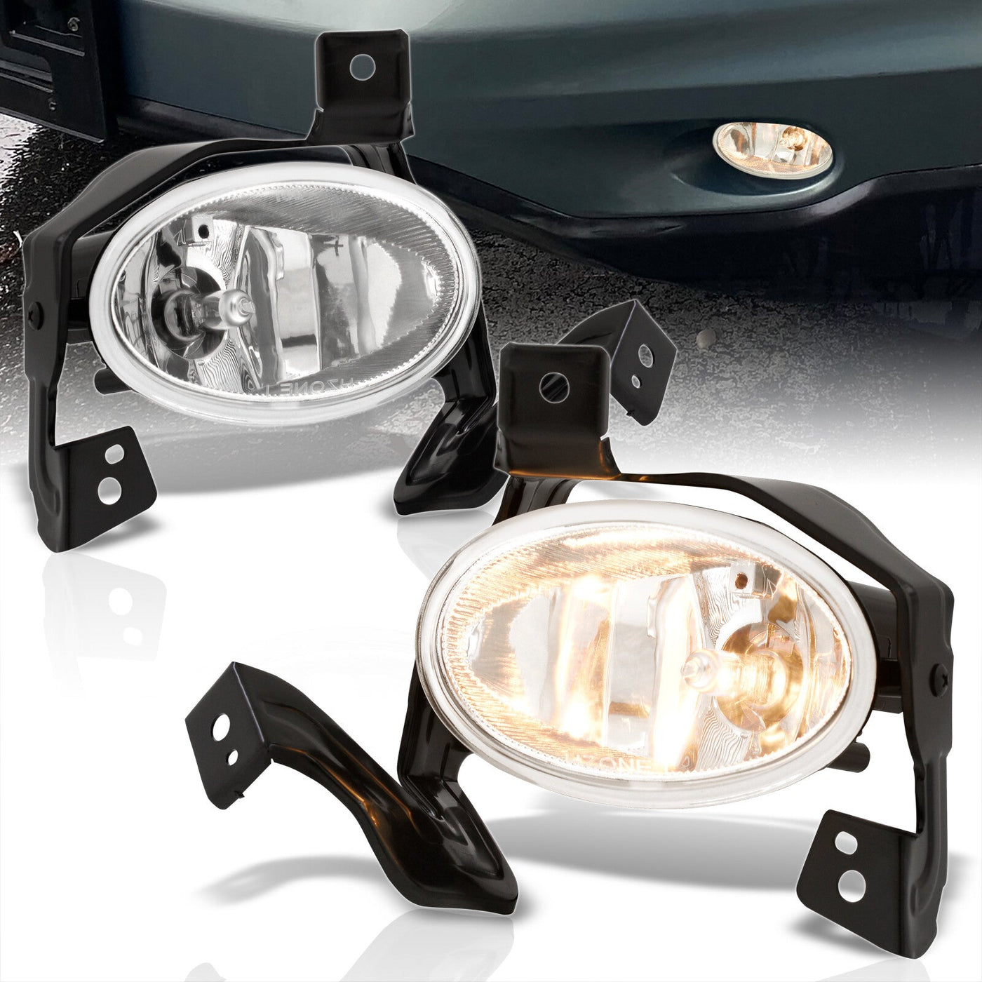 Honda CRV 2010-2011 Front Fog Lights Clear Len (Includes Switch & Wiring Harness)