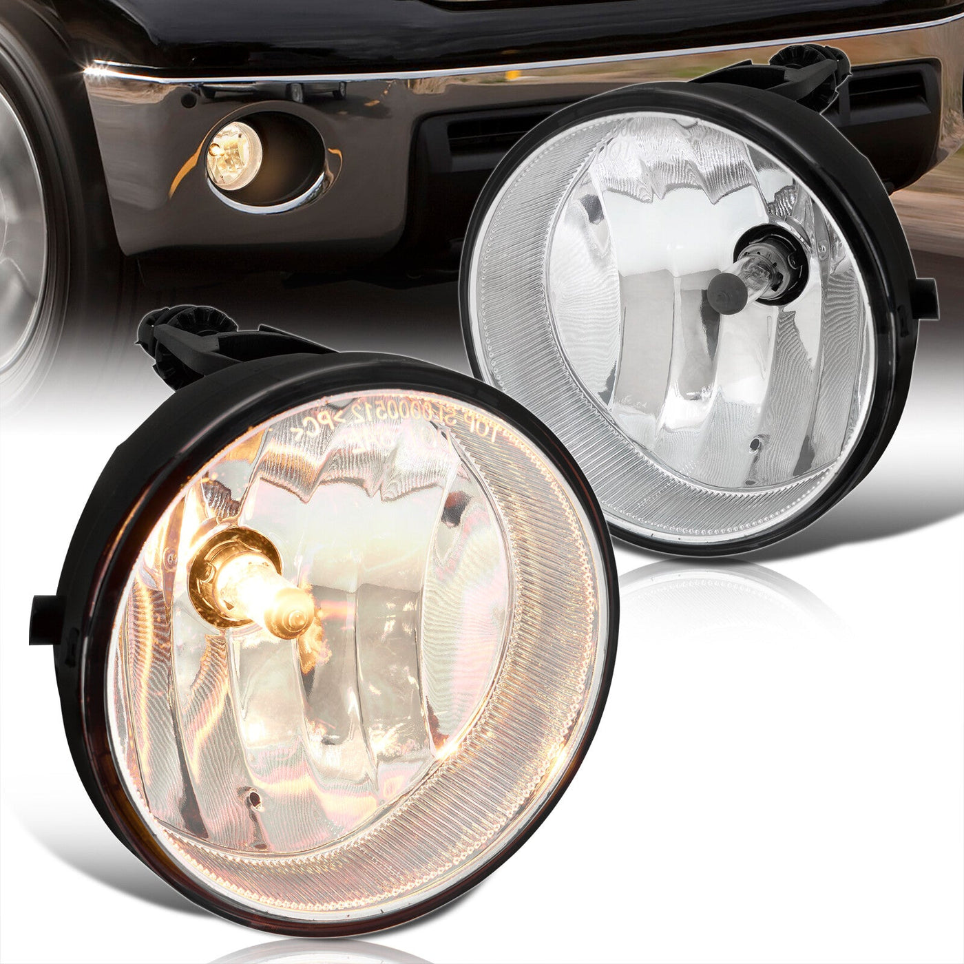 Toyota Tacoma 2005-2011 / Tundra 2007-2013 Front Fog Lights Clear Len (Includes Switch & Wiring Harness)