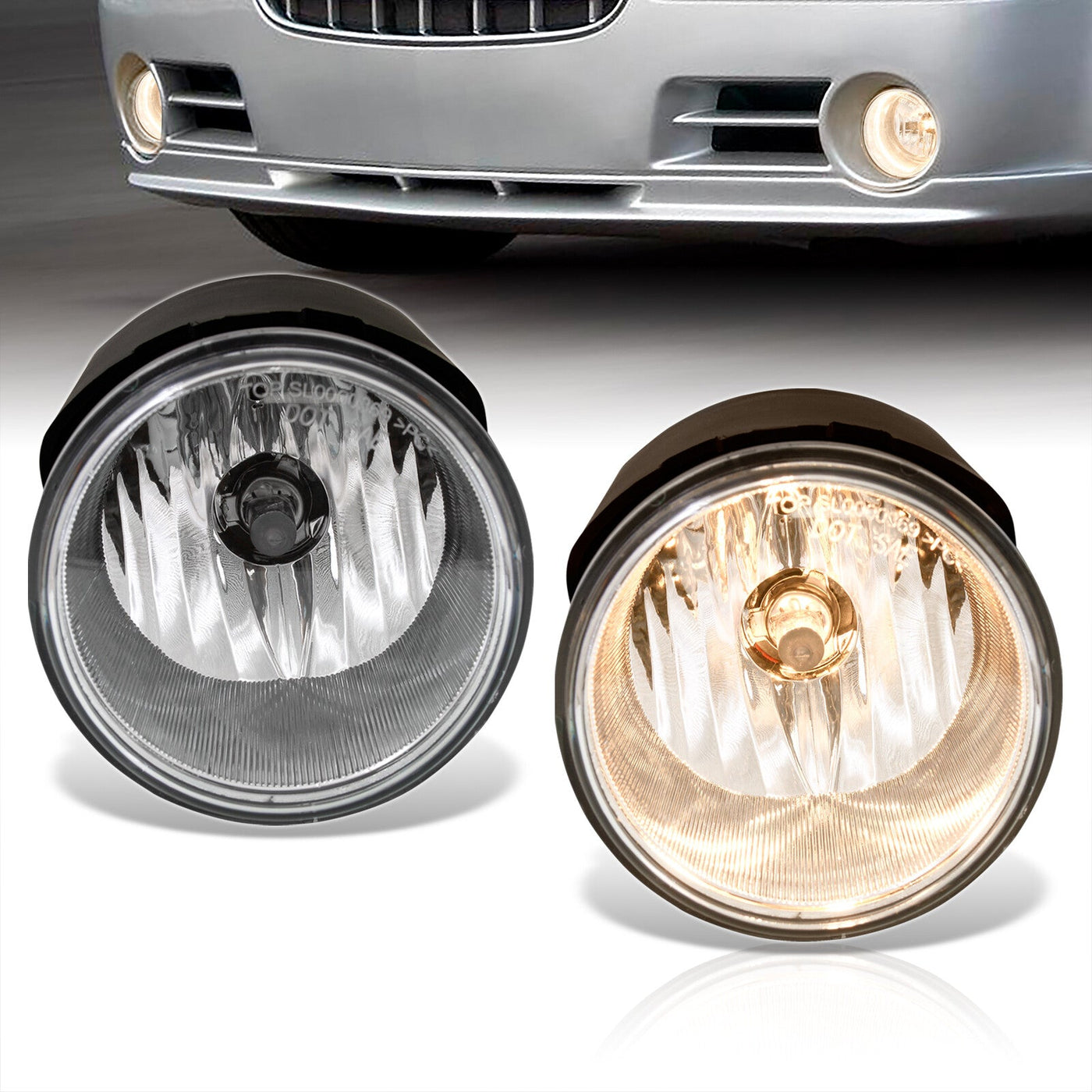 Chrysler 300 300C 2005-2010 / Caliber SRT-8 2008-2009 Front Fog Lights Clear Len (Includes Switch & Wiring Harness)