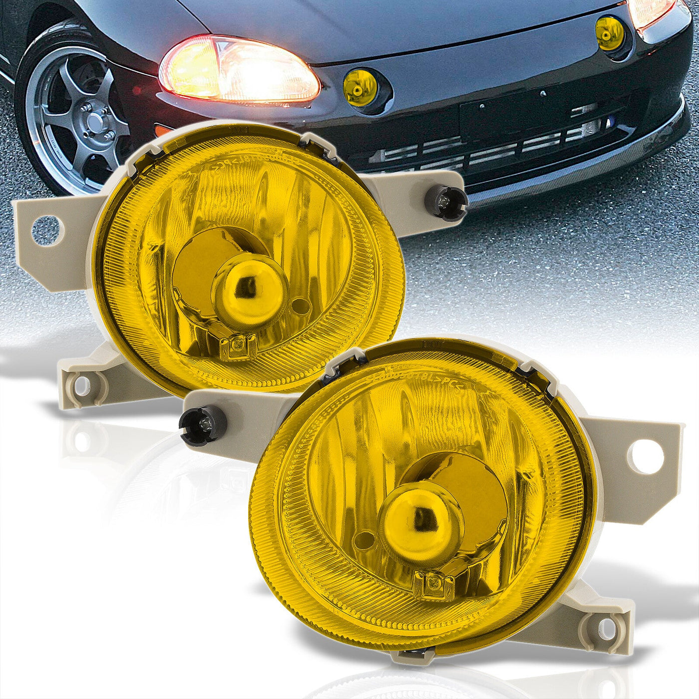 Honda Del Sol 1993-1997 Front Fog Lights Yellow Len (No Switch & Wiring Harness)