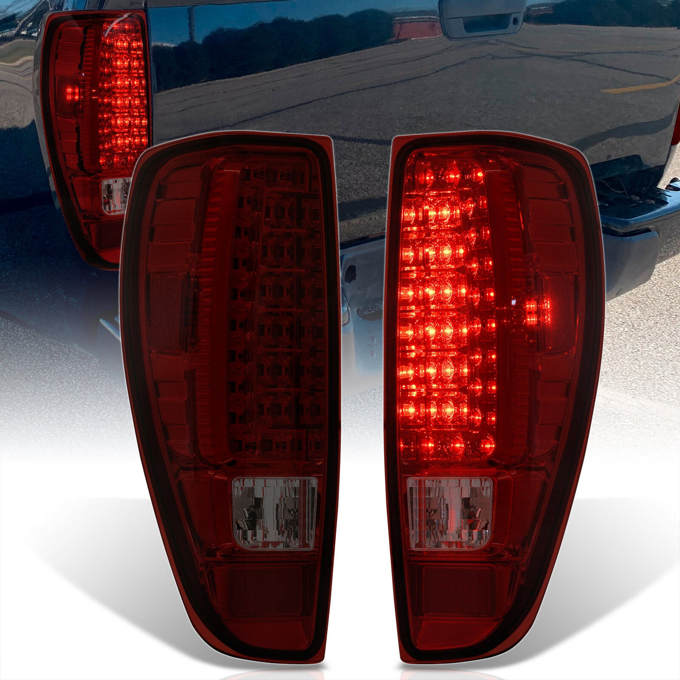 Chevrolet Colorado 2004-2012 LED Tail Lights Chrome Housing Red Smoke Len