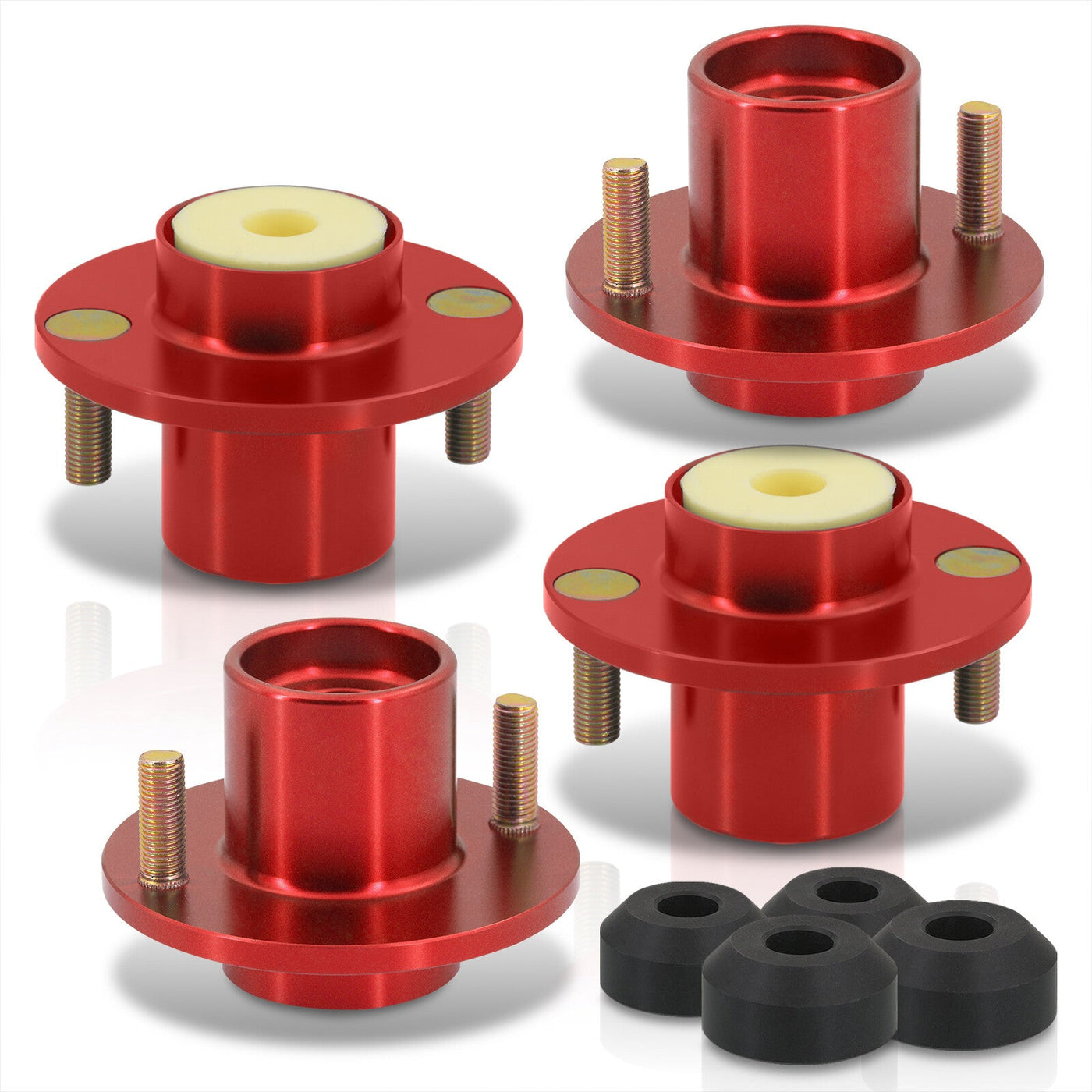 Acura Integra 1990-2001 / Honda Civic 1988-2000 / CRX 1988-1991 / Del Sol 1993-1997 Coilover Top Hats Red (Left & Right)