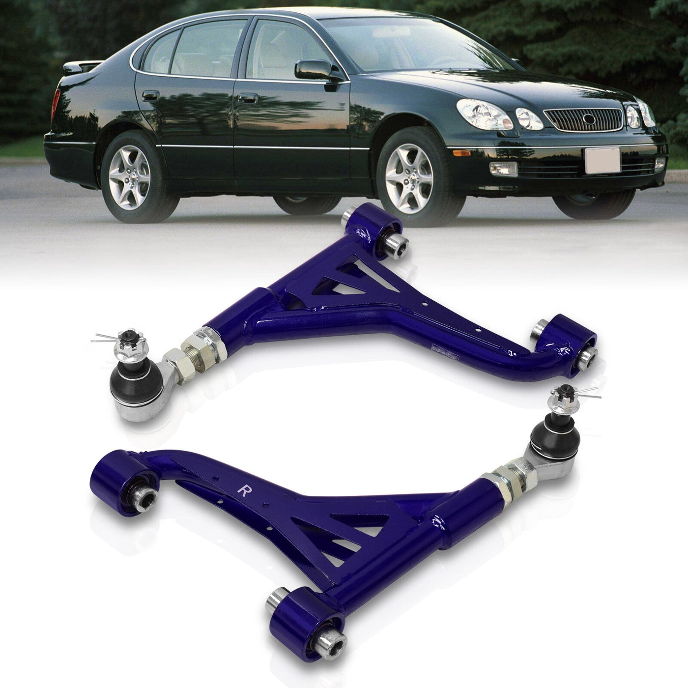 Lexus IS300 2001-2005 / GS300 GS400 GS430 1998-2005 Tubular Rear Upper Control Arms Camber Kit Blue