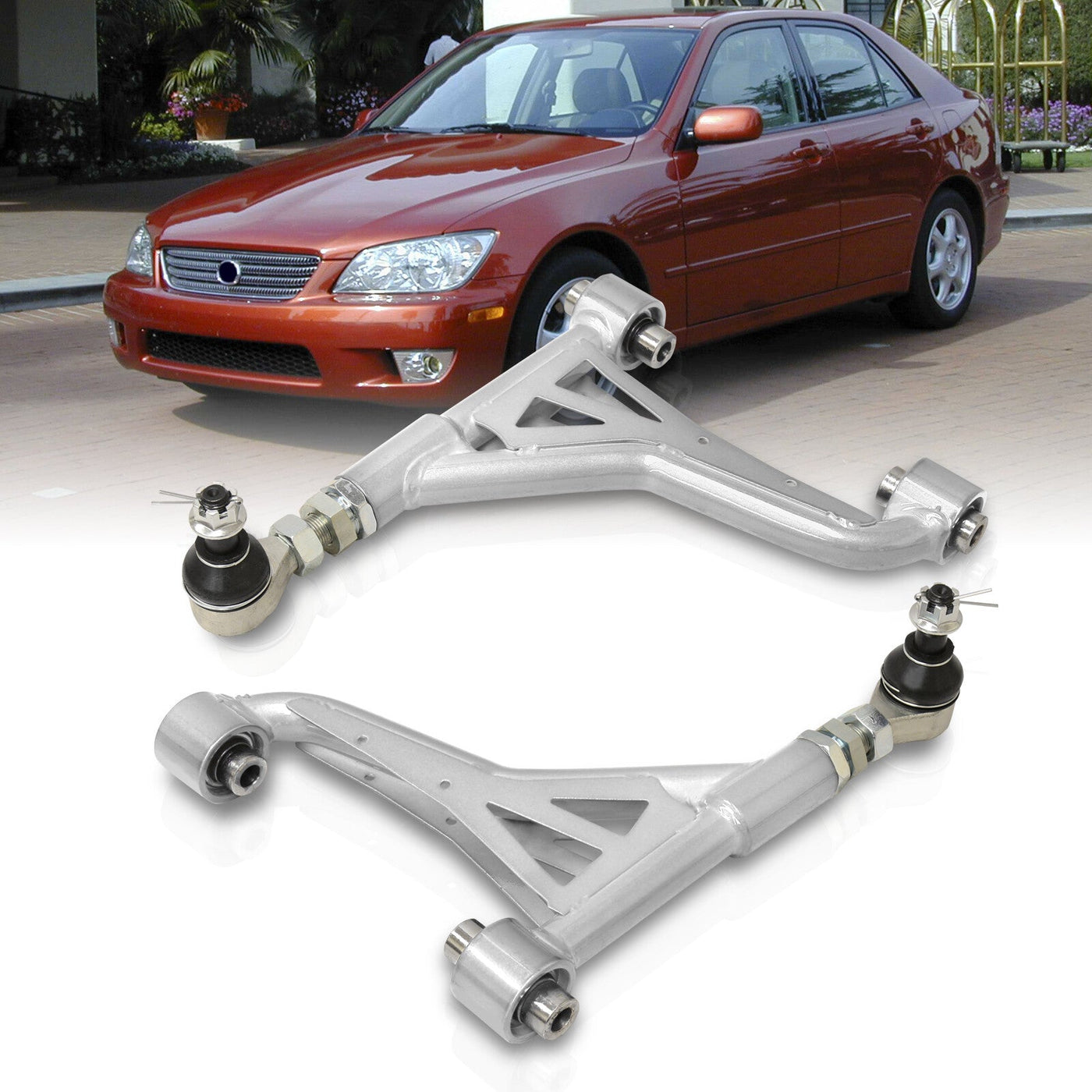 Lexus IS300 2001-2005 / GS300 GS400 GS430 1998-2005 Tubular Rear Upper Control Arms Camber Kit Silver