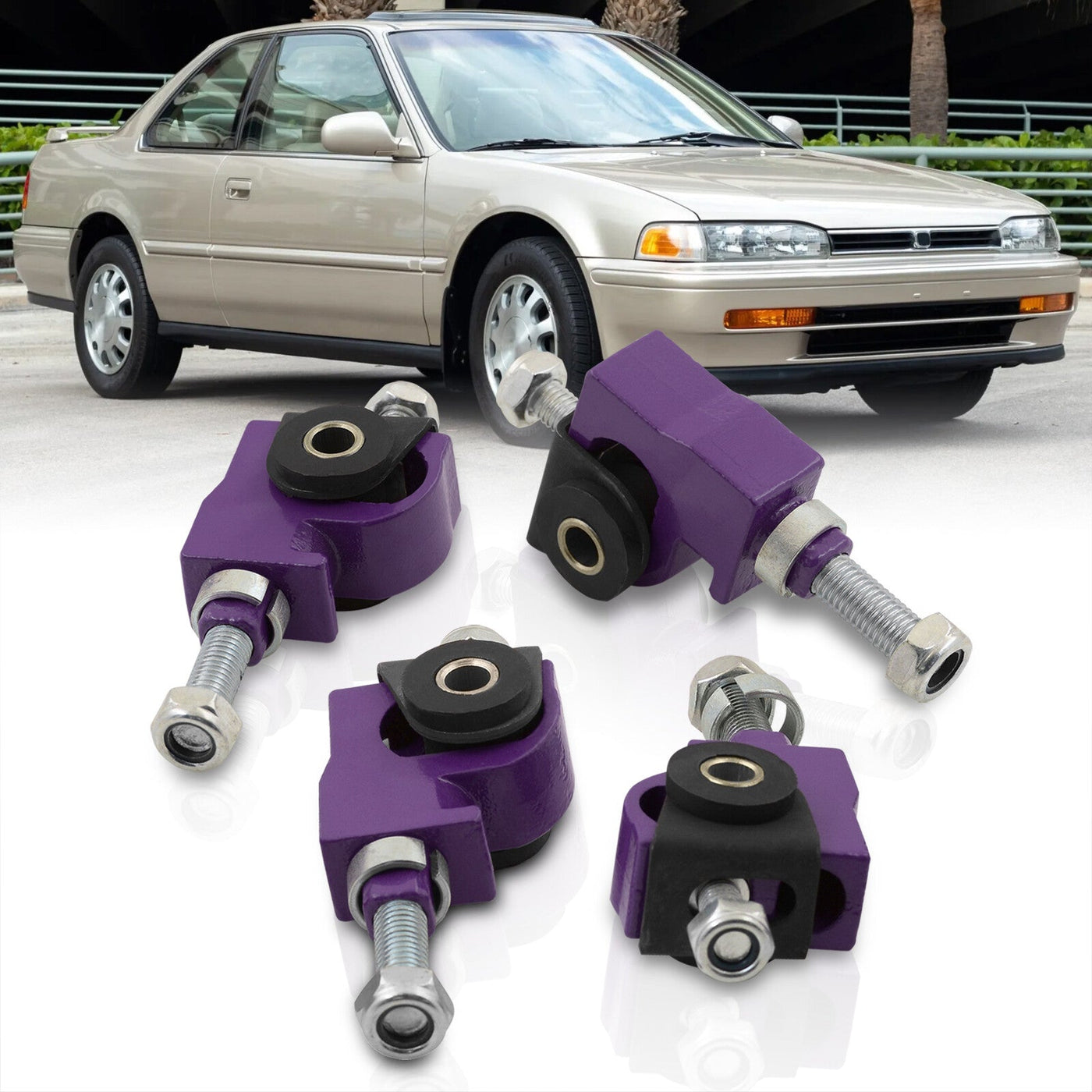 Acura Integra 1990-2001 / Honda Civic 1988-2000 / CRX 1988-1991 / Del Sol 1993-1997 Front Upper Control Arms Camber Kit Bushings Purple