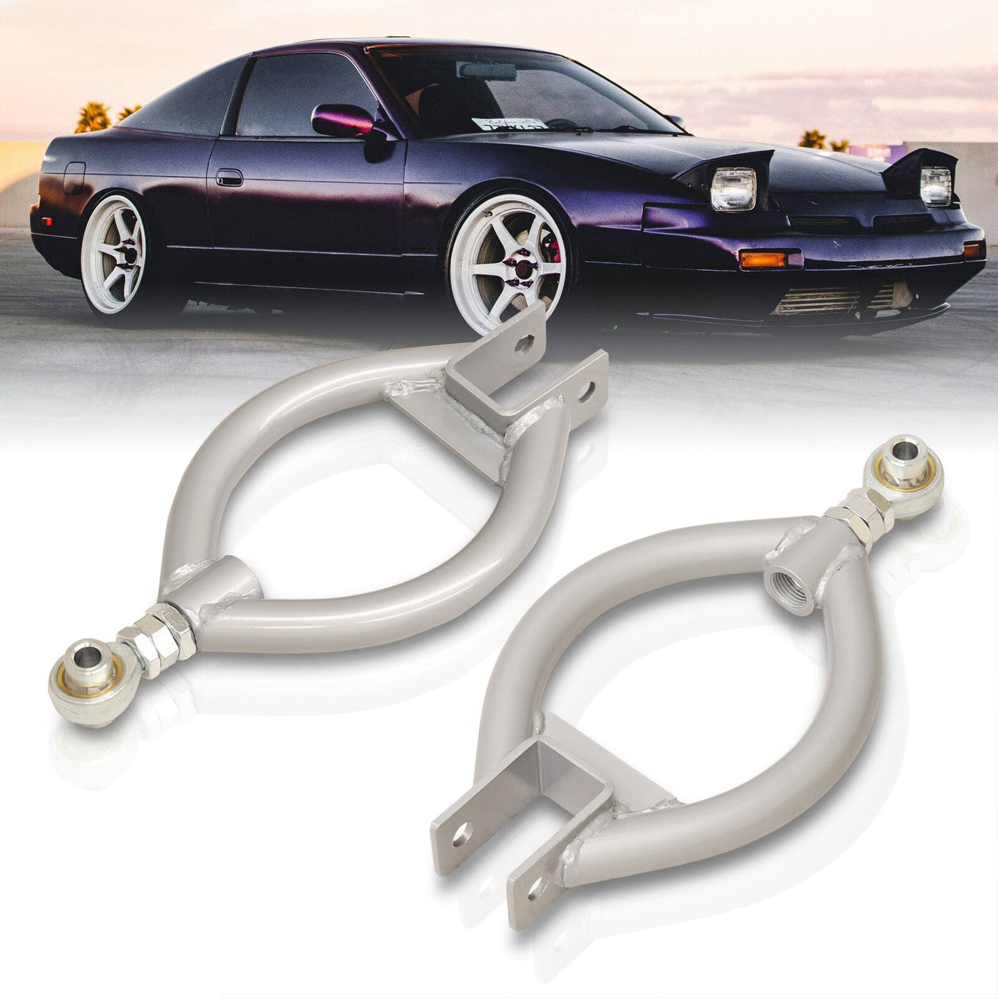 Nissan 240SX S13 1989-1994 / 300ZX Z32 1990-1996 Rear Upper Adjustable Camber Kit Control Arms Gray