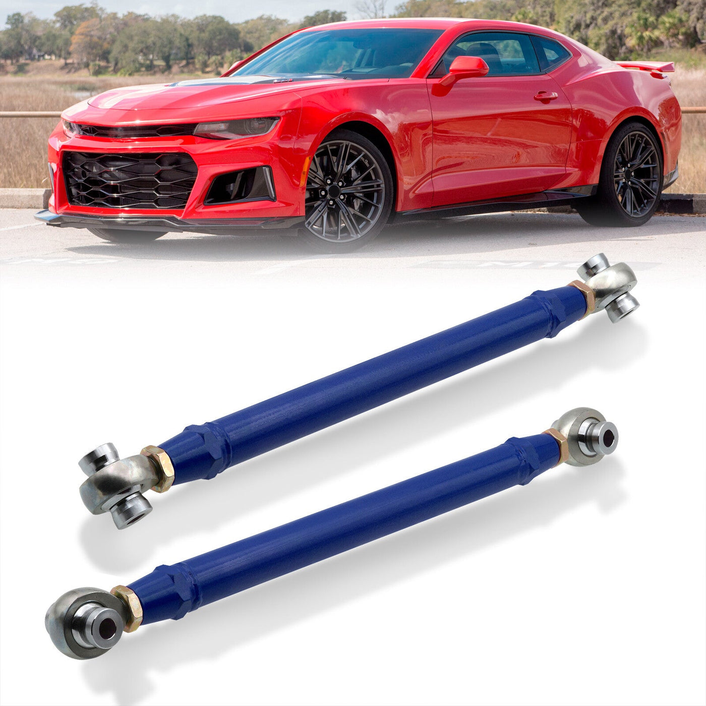 Chevrolet Camaro 2016-2021 Rear Lower Adjustable Toe Control Arms Blue