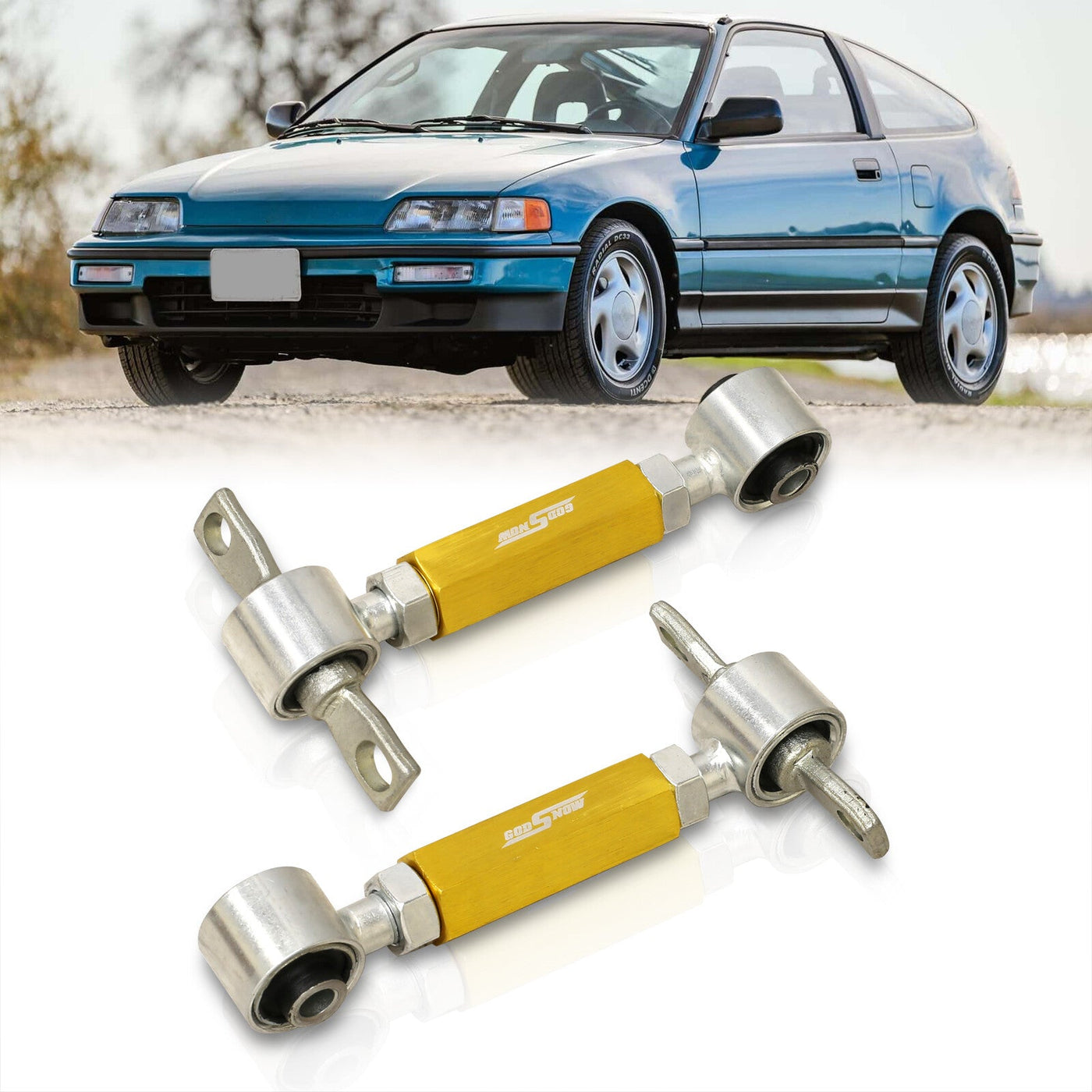 Acura Integra 1990-2001 / Honda Civic 1988-2000 / CRX 1988-1991 / Del Sol 1993-1997 Rear Control Arms Camber Kit Gold