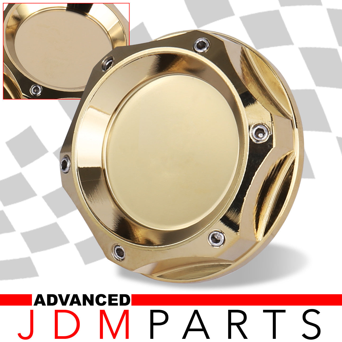 Mazda Aluminum Round Circle Hole Style Oil Cap 24K Gold