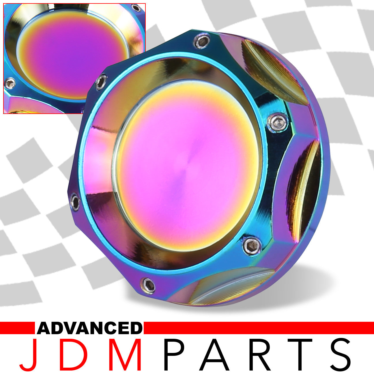 Mazda Aluminum Round Circle Hole Style Oil Cap Neo Chrome