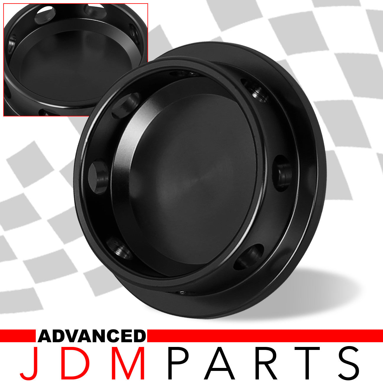 Mitsubishi Aluminum Round Circle Hole Style Oil Cap Black