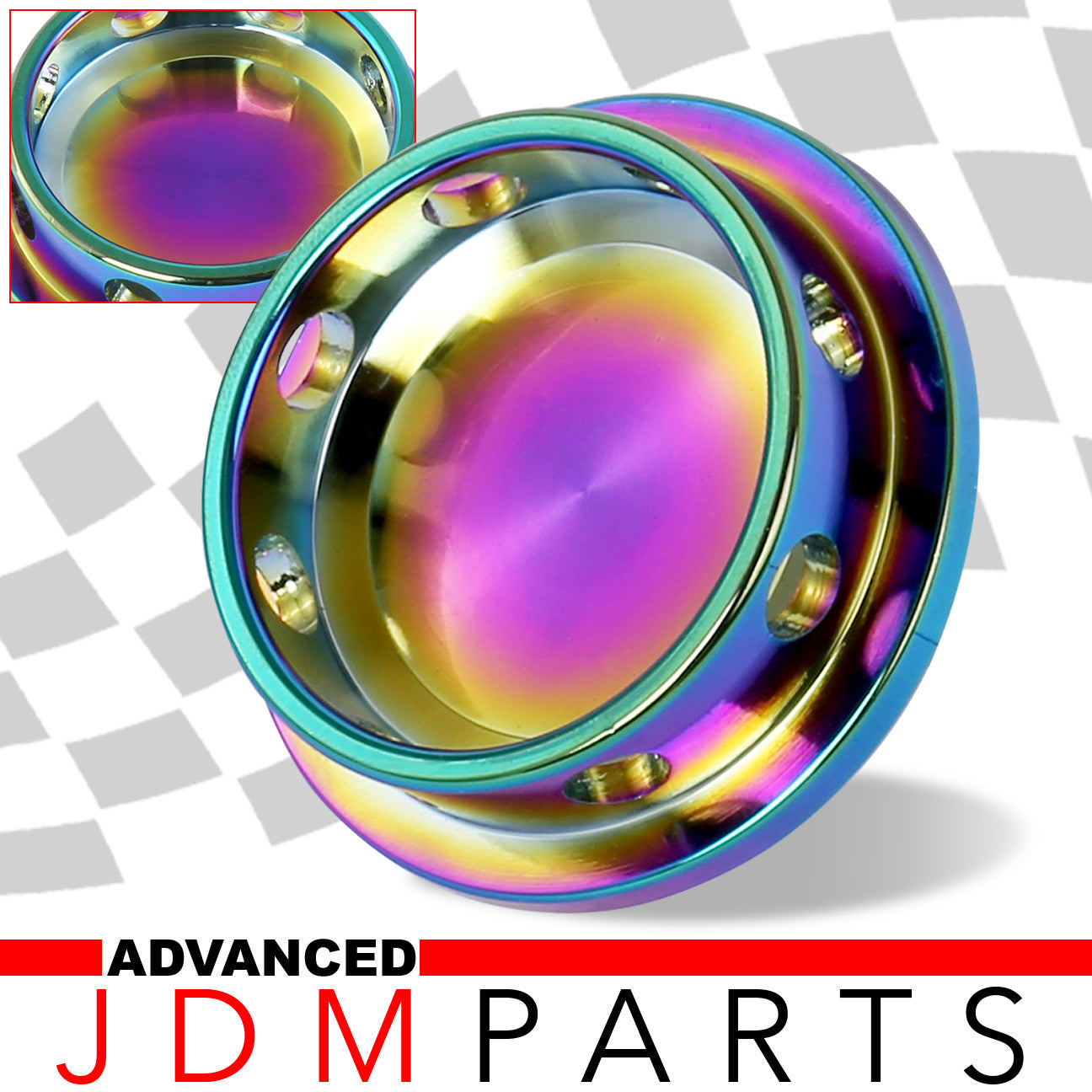 Mitsubishi Aluminum Round Circle Hole Style Oil Cap Neo Chrome