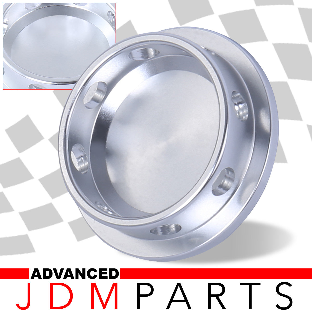 Mitsubishi Aluminum Round Circle Hole Style Oil Cap Silver