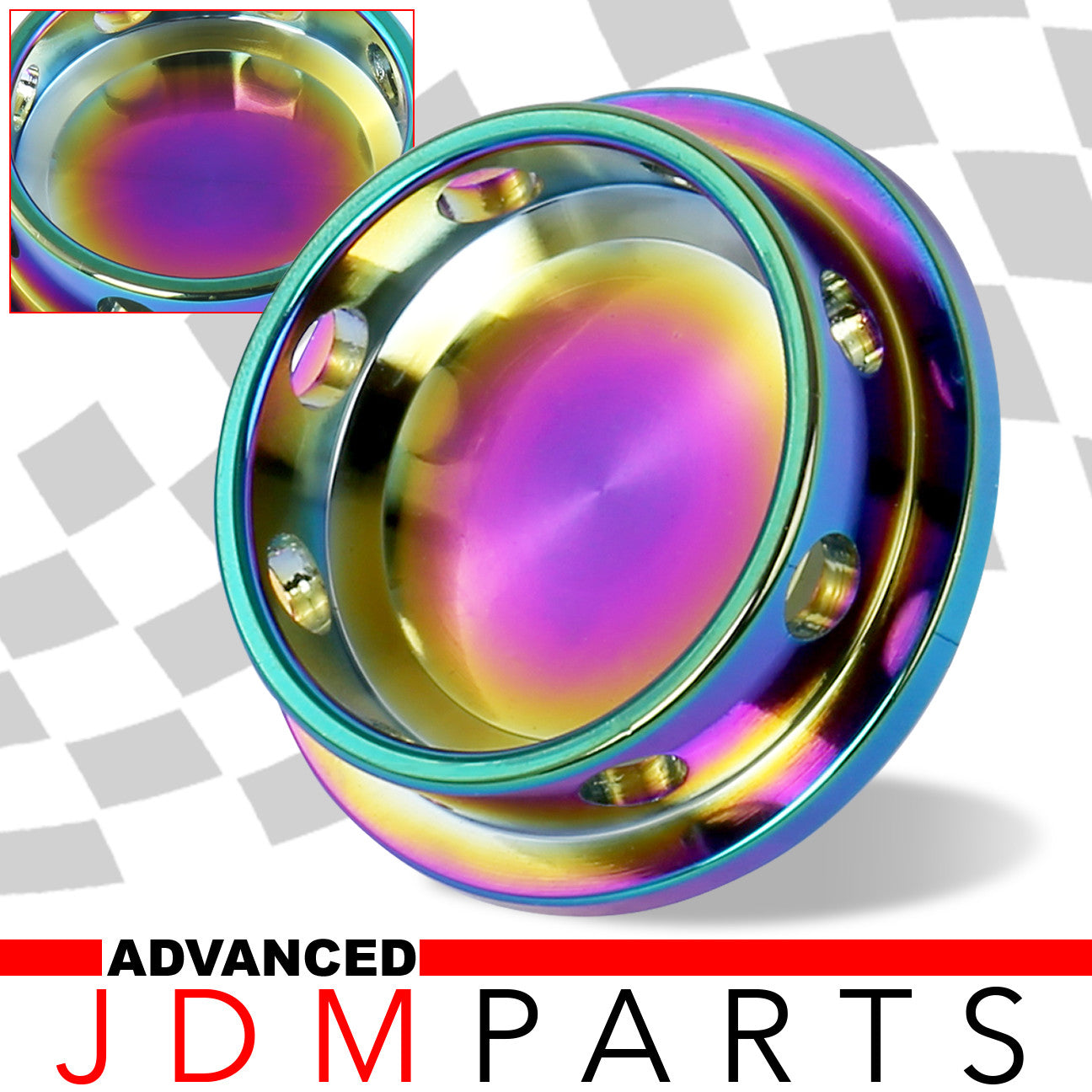 Mazda Aluminum Round Circle Hole Style Oil Cap Neo Chrome