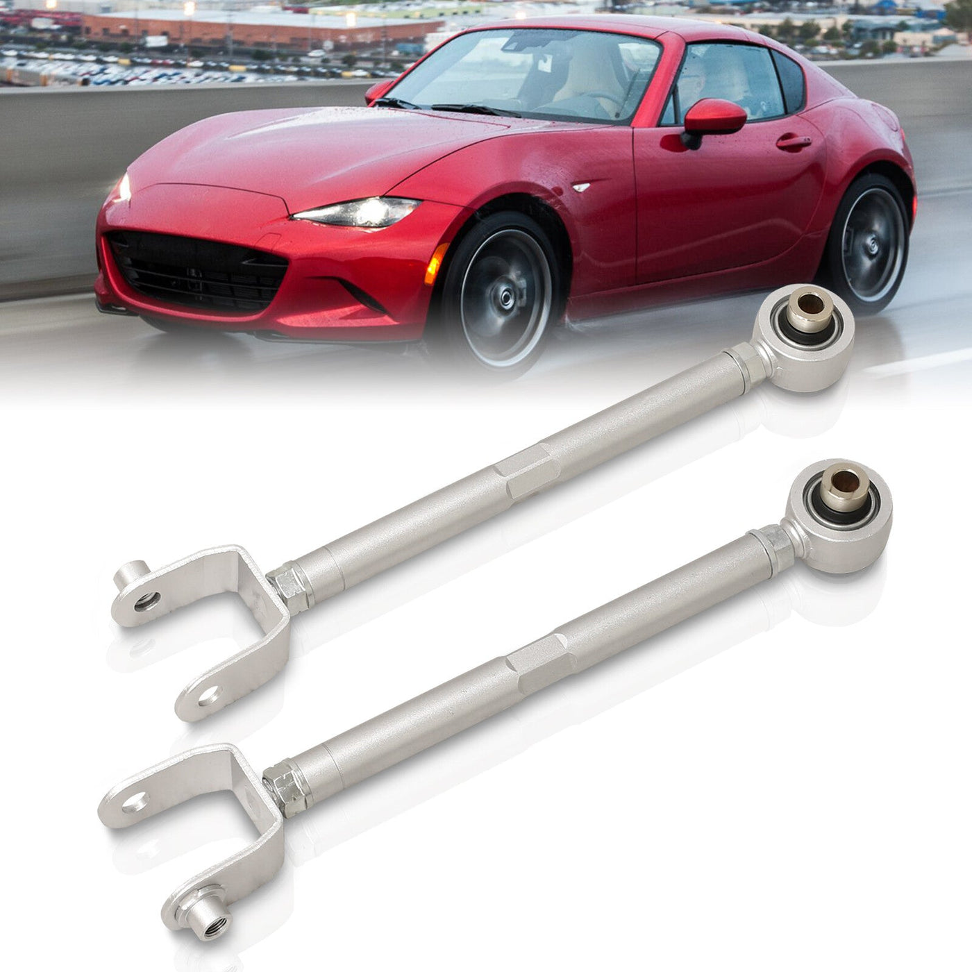 Mazda Miata MX-5 2016-2023 Rear Upper Adjustable Control Arms Silver