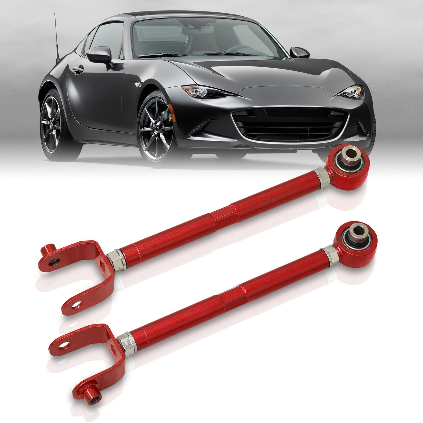 Mazda Miata MX-5 2016-2023 Rear Upper Adjustable Control Arms Red