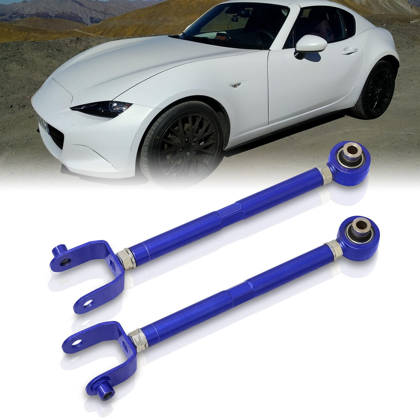 Mazda Miata MX-5 2016-2023 Rear Upper Adjustable Control Arms Blue