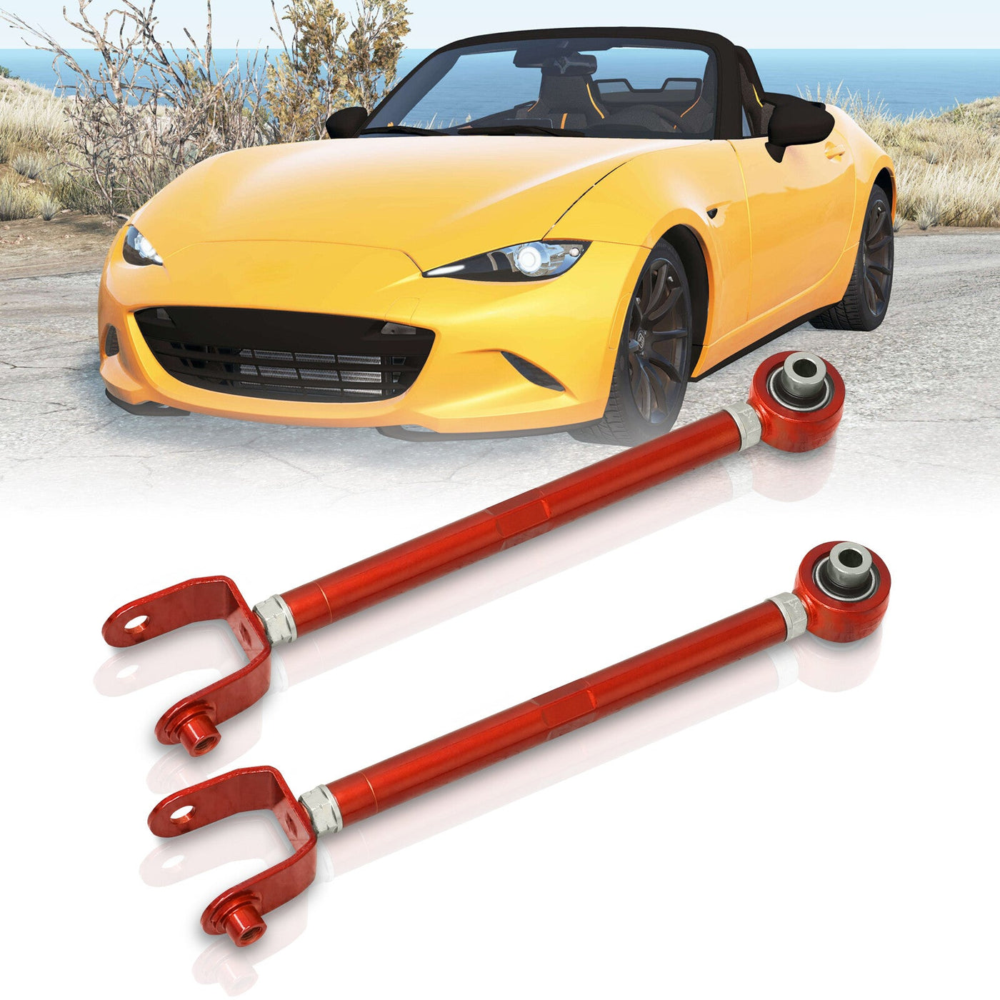 Mazda Miata MX-5 2016-2023 Rear Lower Adjustable Traction Control Arms Red