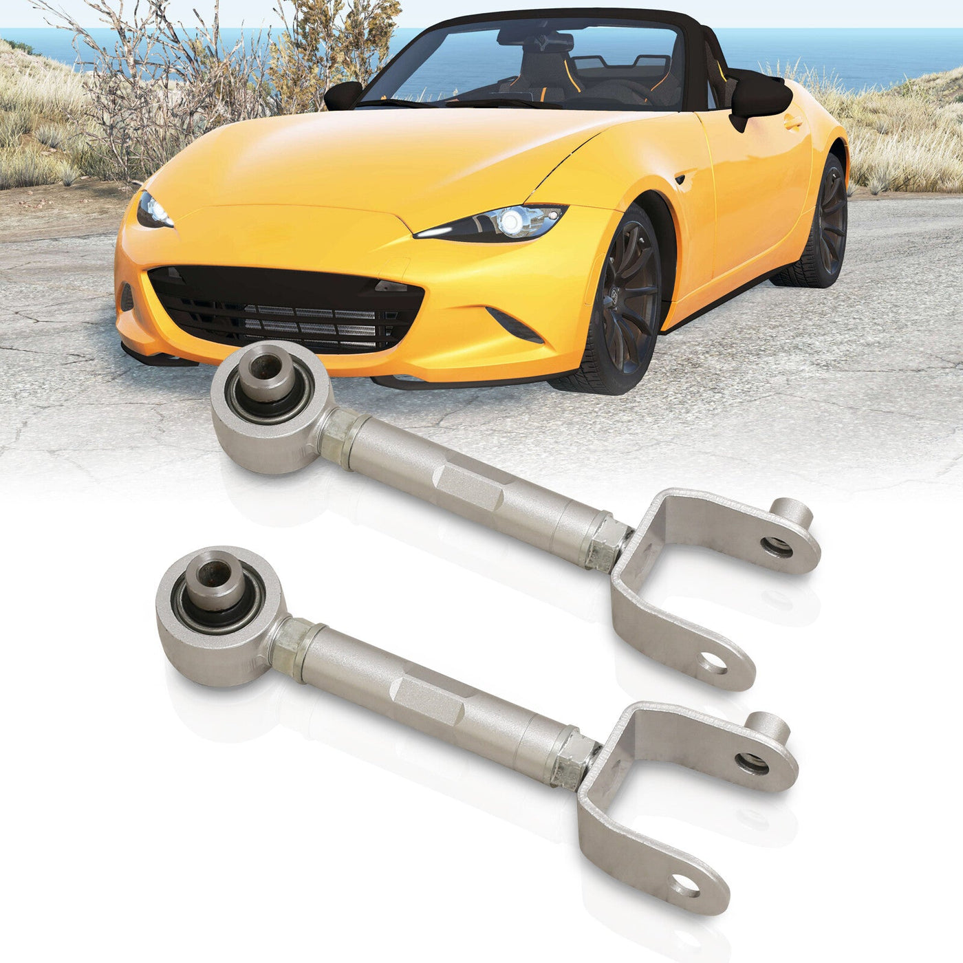 Mazda Miata MX-5 2016-2023 Rear Upper Adjustable Camber Kit Control Arms Silver