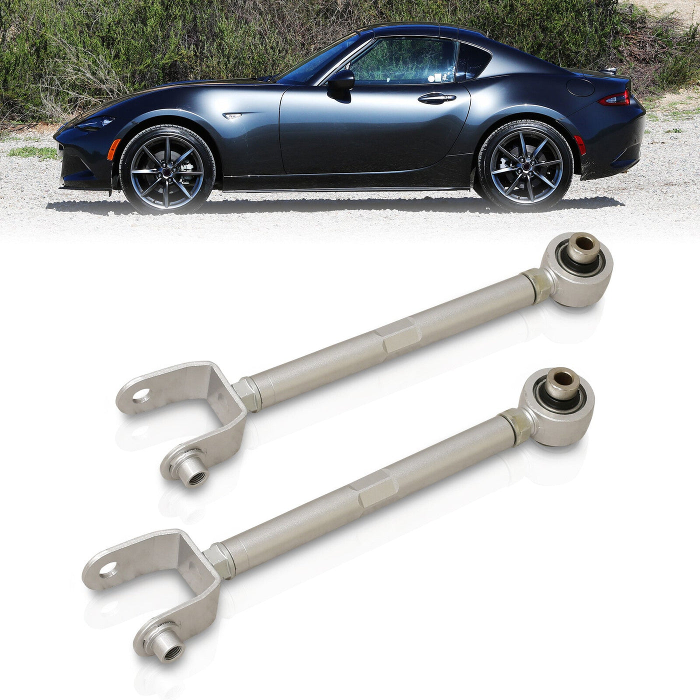 Mazda Miata MX-5 2016-2023 Rear Lower Adjustable Camber Kit Control Arms Silver