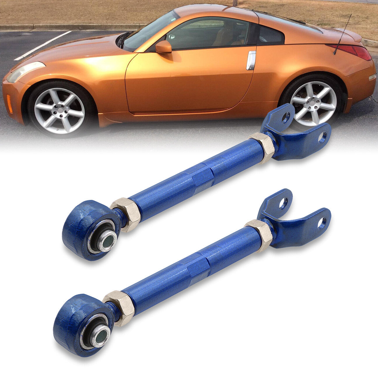 AJP Distributors Rear Camber Arm Toe Bolt Kit JDM Blue For 2002 2003 2004 2005 2006 2007 2008 2009 02 03 04 05 06 07 08 09 Infiniti G35 Nissan 350Z Z33 VQ35 VQ35DE Fairlady RWD