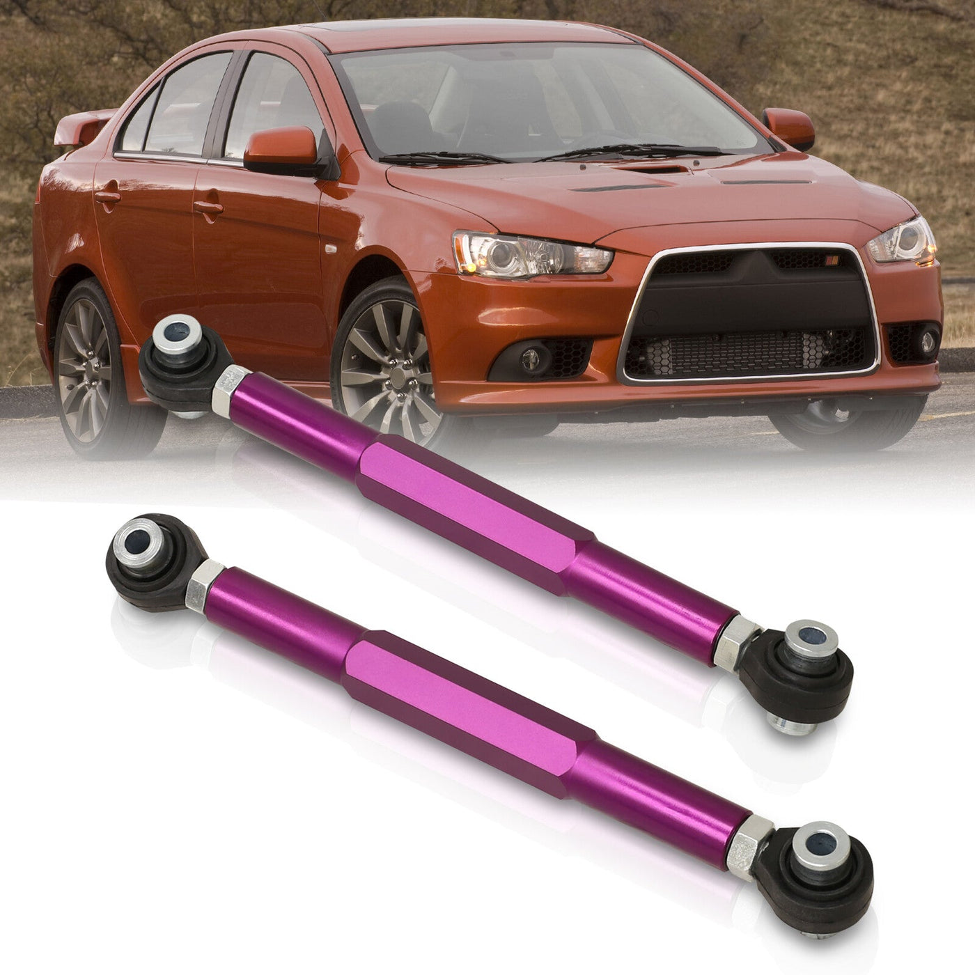 Mitsubishi Lancer EVO X 2008-2015 Rear Lower Adjustable Camber Kit Control Arms Purple