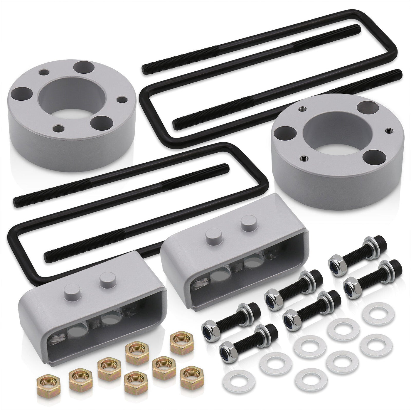 Ford F150 2004-2020 3" Front and 2" Rear Leveling Lift Kit Silver