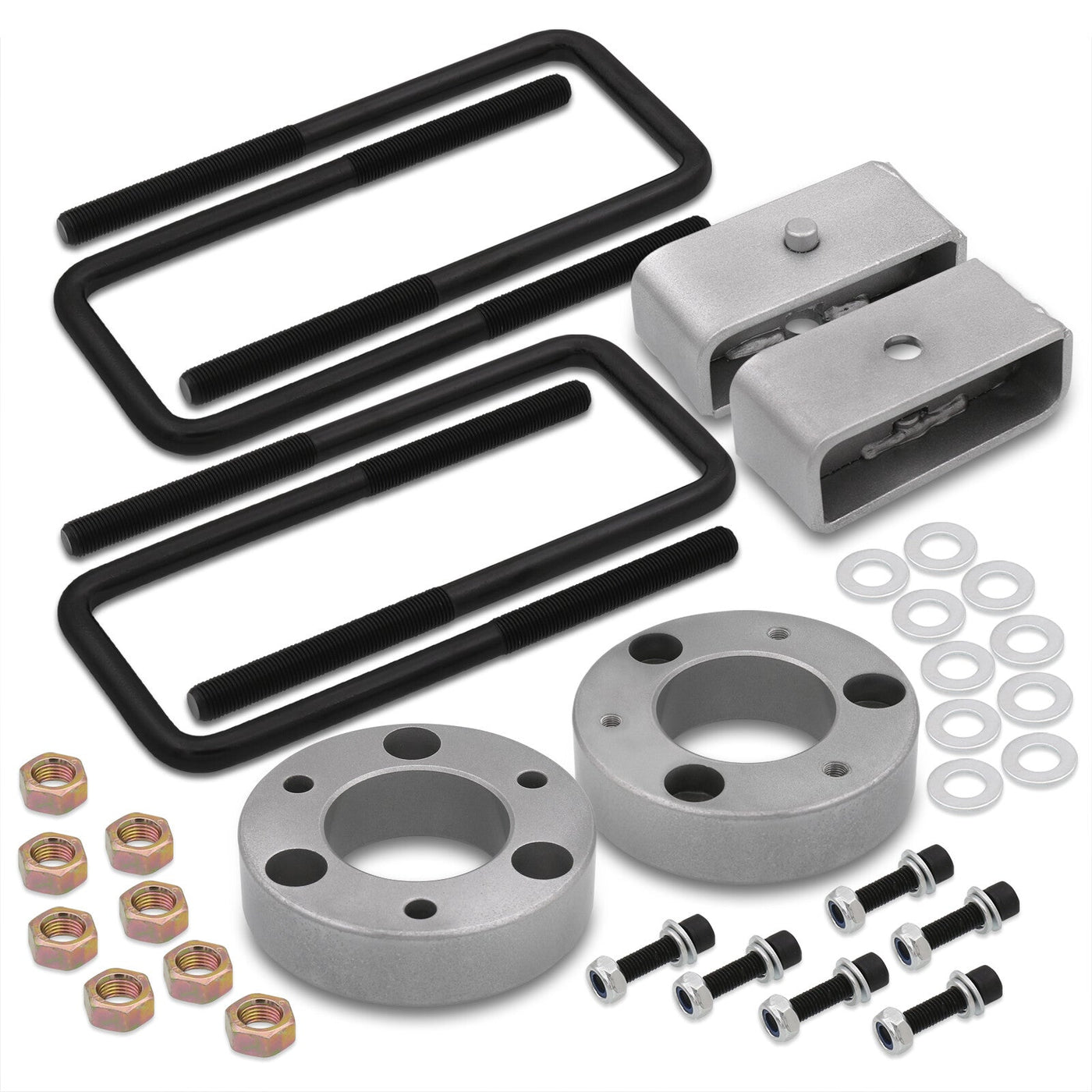 Chevrolet Silverado 1500 2007-2023 / GMC Sierra 1500 2007-2023 2.5" Front 2" Rear Leveling Lift Kit Silver