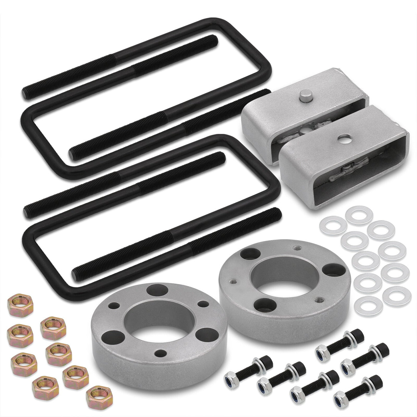 Chevrolet Silverado 1500 2007-2023 / GMC Sierra 1500 2007-2023 3" Front 2" Rear Leveling Lift Kit Silver