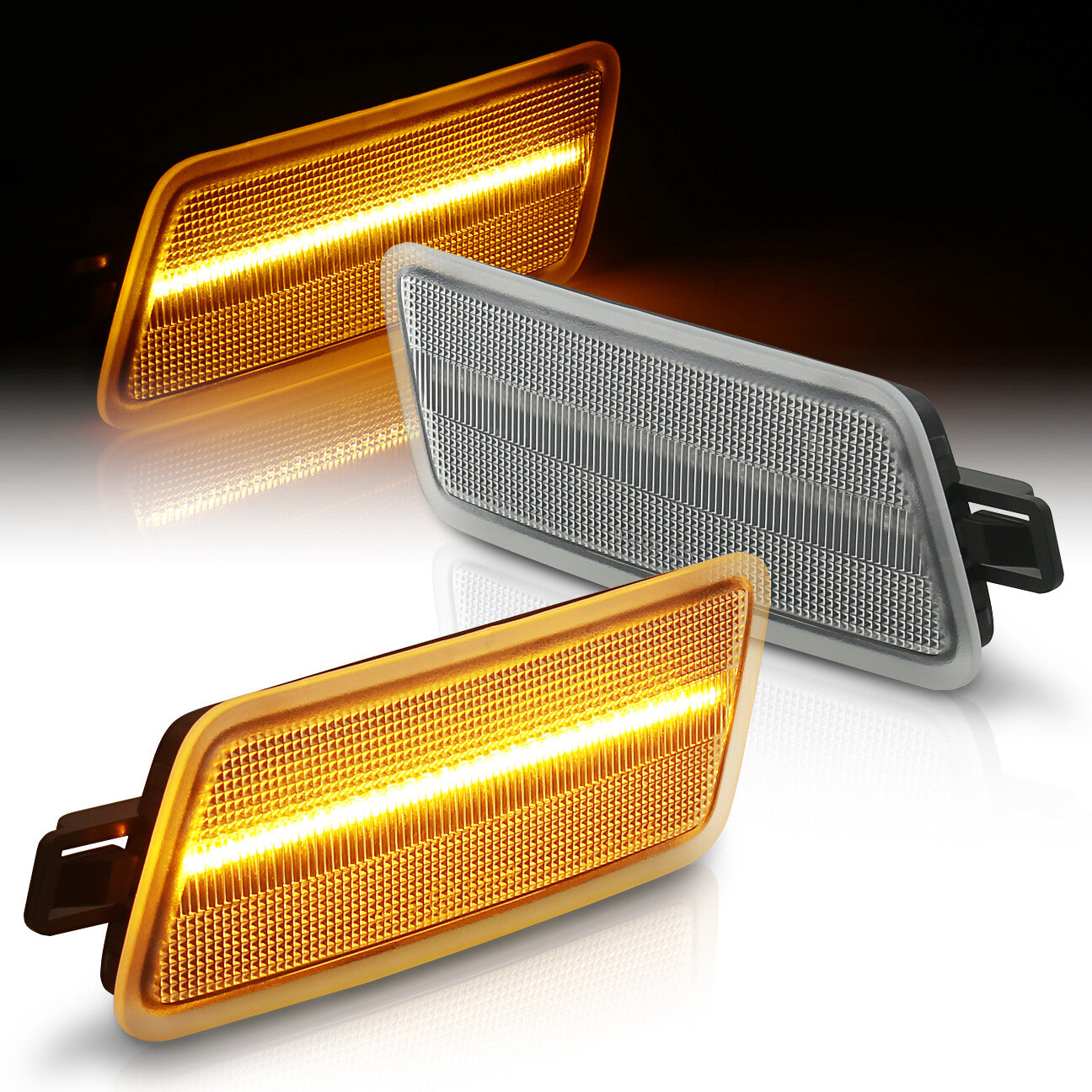 Audi A6 2005-2011 Front Amber LED Side Marker Lights Clear Len