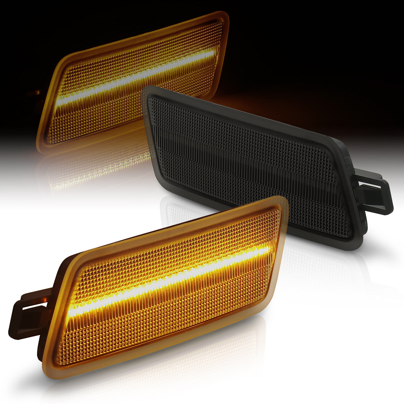 Audi A6 2005-2011 Front Amber LED Side Marker Lights Smoke Len