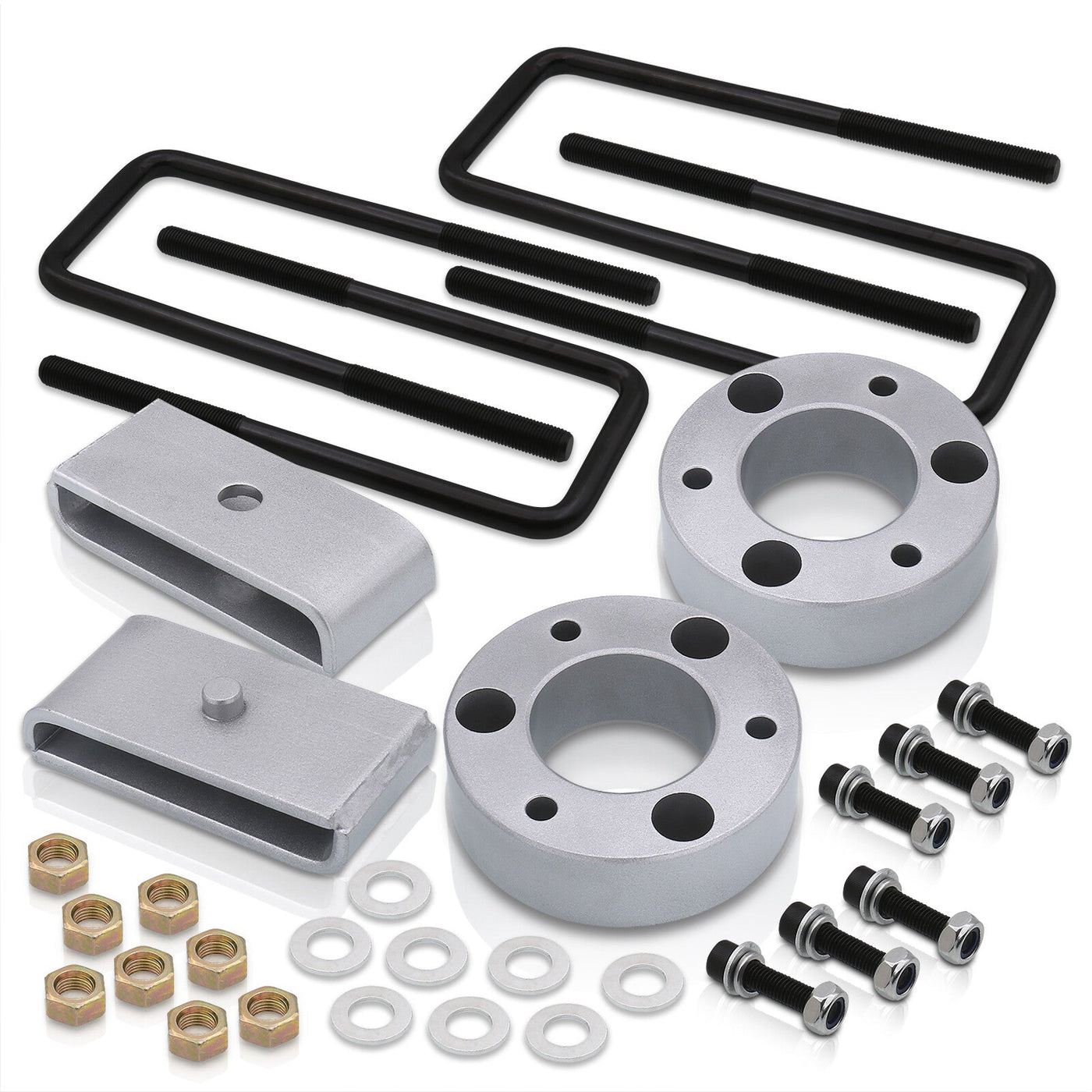 Chevrolet Silverado 1500 2007-2023 / GMC Sierra 1500 2007-2023 3" Front 1" Rear Leveling Lift Kit Silver