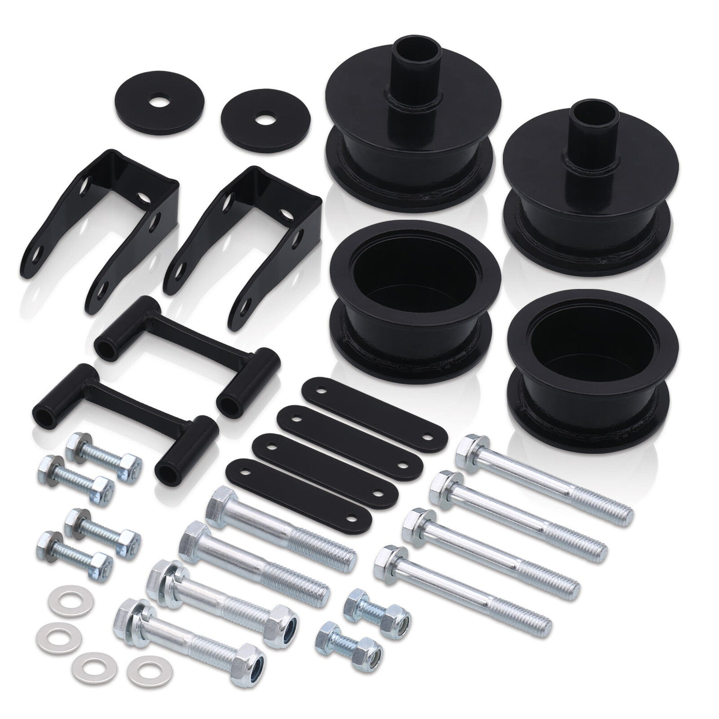 Jeep Wrangler JK 2007-2018 2" Front 2" Rear Leveling Lift Kit Black with Shock Extenders