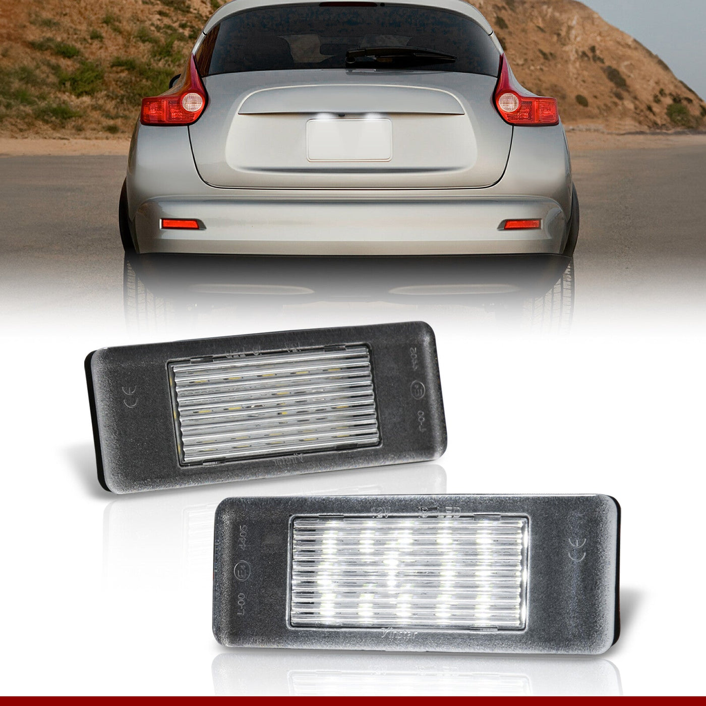 Mercedes Benz / Fiat / Infiniti / Lancia / Nissan / Toyota / Volkswagen White SMD LED License Plate Lights Clear Len