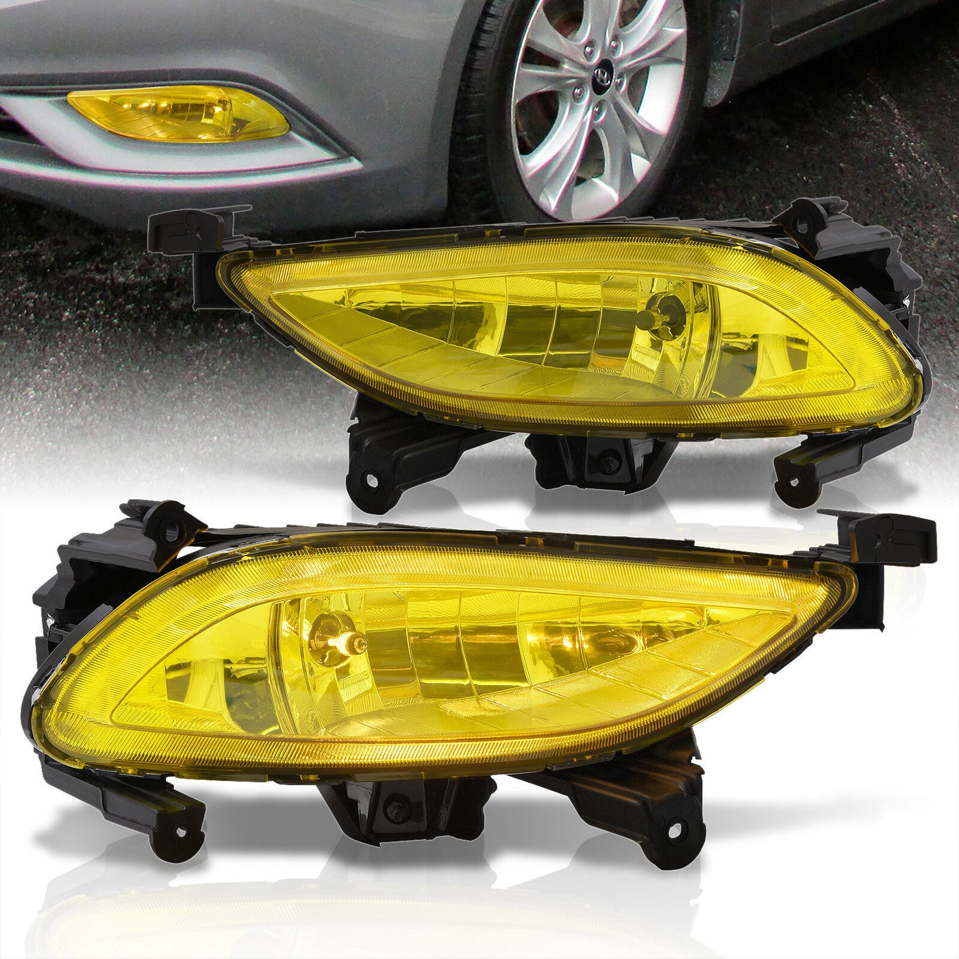 Hyundai Sonata 2011-2014 Front Fog Lights Yellow Len (Includes Switch & Wiring Harness)