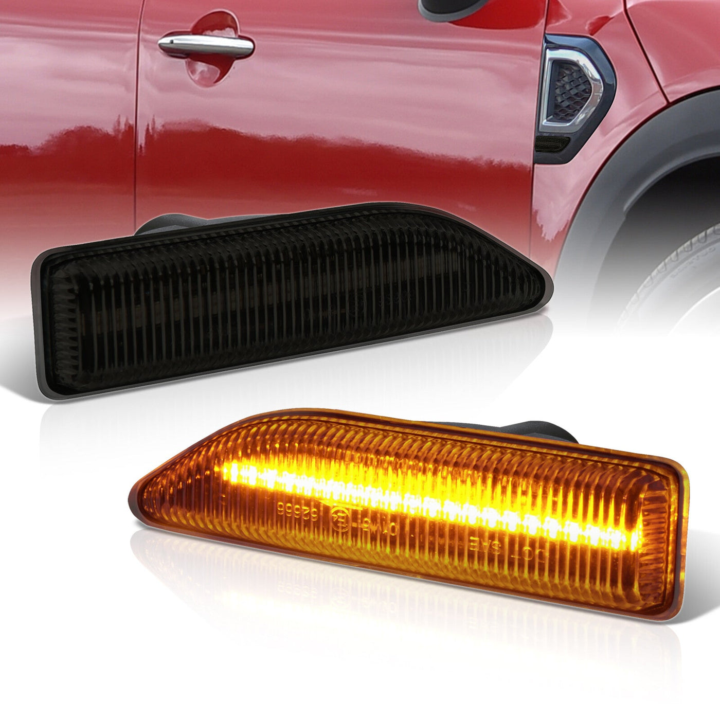 Mini Countryman F60 2017-2023 Front Amber LED Side Marker Lights Smoke Len